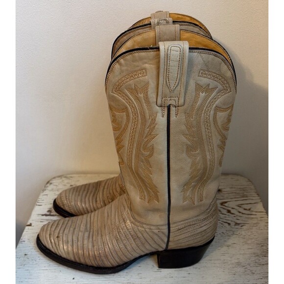 Western Boots RUDEL Roger’s Boots Exotic Lizard Skin Leather Cowboy Men Sz 7.5 main image 6